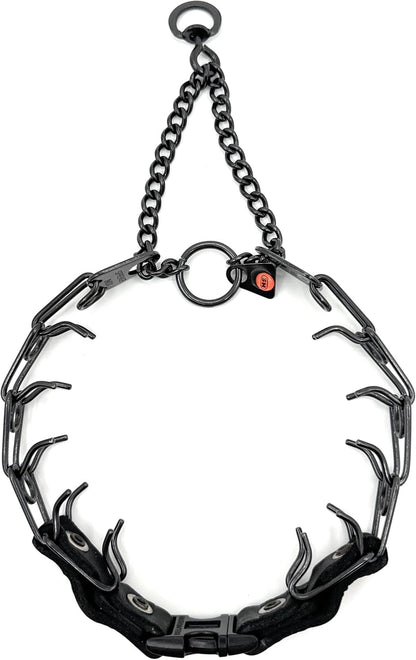 Prong Collar for Dogs Training - 2.25Mm Prongs for Small Dogs with 14-19" Neck - Quick Release Buckle & Swivel Ring for Easy Use - Made of Durable Black Stainless Steel in Germany