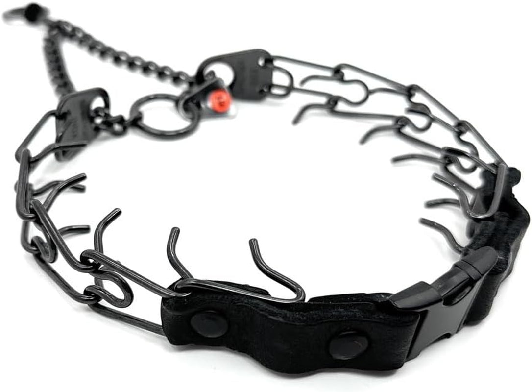 Prong Collar for Dogs Training - 2.25Mm Prongs for Small Dogs with 14-19" Neck - Quick Release Buckle & Swivel Ring for Easy Use - Made of Durable Black Stainless Steel in Germany