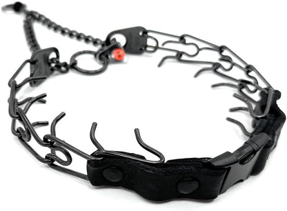 Prong Collar for Dogs Training - 2.25Mm Prongs for Small Dogs with 14-19" Neck - Quick Release Buckle & Swivel Ring for Easy Use - Made of Durable Black Stainless Steel in Germany