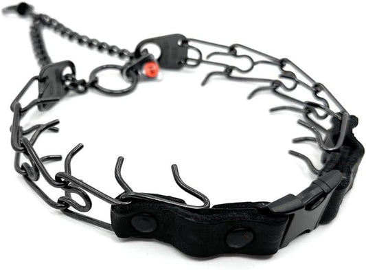Prong Collar for Dogs Training - 2.25Mm Prongs for Small Dogs with 14-19" Neck - Quick Release Buckle & Swivel Ring for Easy Use - Made of Durable Black Stainless Steel in Germany