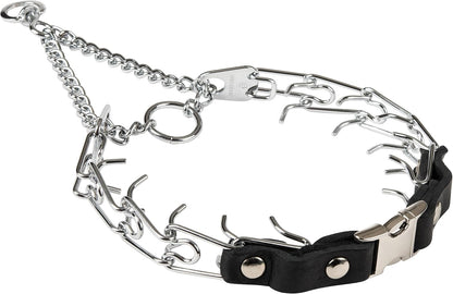 2.25Mm Prong Collar for Dogs Training – Quick Release Buckle & Swivel Ring for Easy Use – Made of Durable Chrome Plated Stainless Steel in Germany– (14-19" Neck)