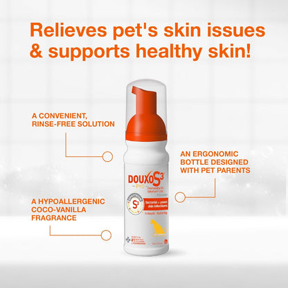 PYO Medicated Dog Mousse; Bacterial & Yeast Infection Treatment for Dogs – Chlorhexidine Dog Waterless Shampoo, Antibacterial & Antiseptic, for Dogs Only, Clinically Proven, 5 Fl Oz