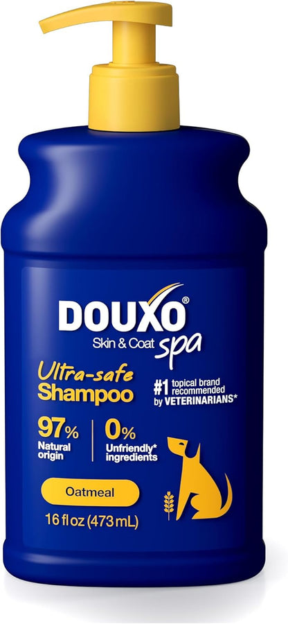 SPA Oatmeal Dog Shampoo, 16 Fl Oz, Moisturizes the Skin, Leaves the Coat Soft and Radiant, Ultra-Safe for Skin and Coat