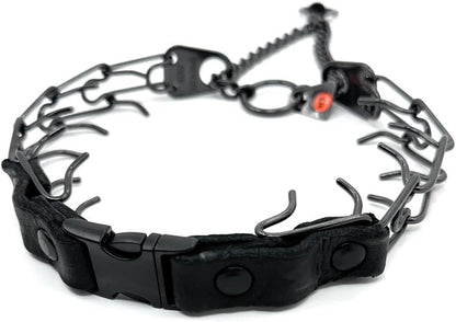 Prong Collar for Dogs Training - 2.25Mm Prongs for Small Dogs with 14-19" Neck - Quick Release Buckle & Swivel Ring for Easy Use - Made of Durable Black Stainless Steel in Germany