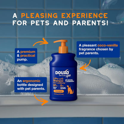 SPA 2 in 1 Dog Shampoo and Conditioner, 16 Fl Oz, Hydrates the Skin, Leaves the Coat Soft and Detangled, Ultra-Safe Formula