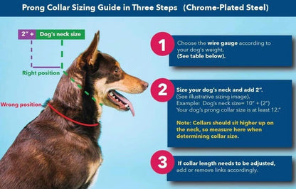 2.25Mm Prong Collar for Dogs Training – Quick Release Buckle & Swivel Ring for Easy Use – Made of Durable Chrome Plated Stainless Steel in Germany– (14-19" Neck)