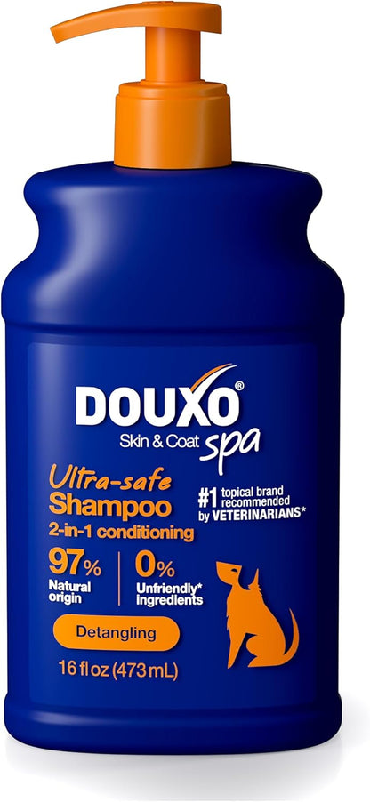 SPA 2 in 1 Dog Shampoo and Conditioner, 16 Fl Oz, Hydrates the Skin, Leaves the Coat Soft and Detangled, Ultra-Safe Formula